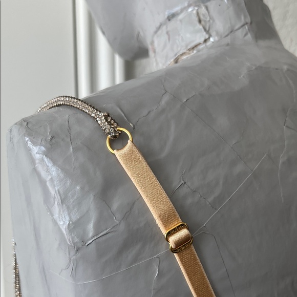 For Love and Lemons Glitter Slip Dress Cut Out Backless Rhinestone Sweetheart A - Picture 11 of 13